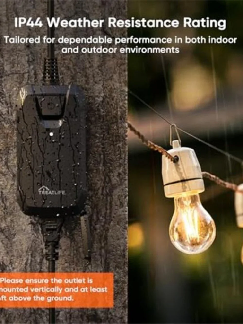 Smart Dimmer Plug Outdoor Smart Plug Works with Alexa and Google Home